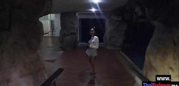  Sexy big ass Asian slut sucking bad clients dick after passion night walk